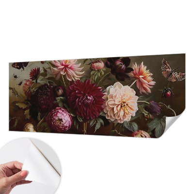 Papel mural con patrón decorativo con motivo floral majestuoso