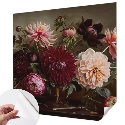 Papel mural con patrón decorativo con motivo floral majestuoso