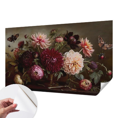 Papel mural con patrón decorativo con motivo floral majestuoso
