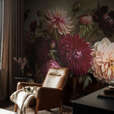 Papel mural con patrón decorativo majestuosidad floral