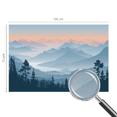 Fotomural decorativo para cabecero de cama con un panorama de montaña