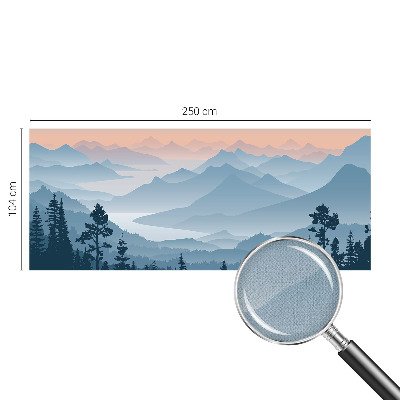 Fotomural decorativo para cabecero de cama con un panorama de montaña