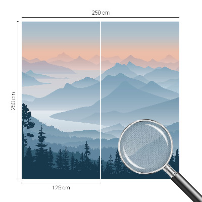 Fotomural decorativo para cabecero de cama con un panorama de montaña
