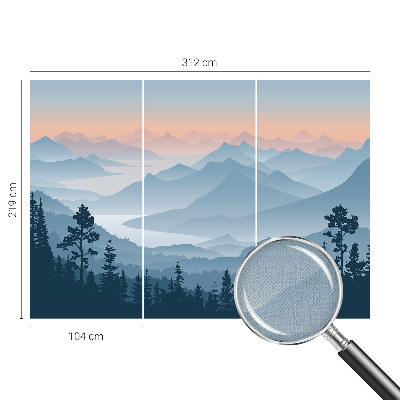 Fotomural decorativo para cabecero de cama Panorama de montaña