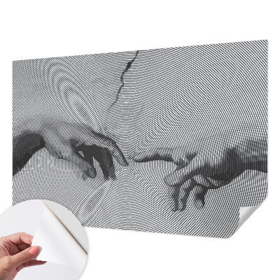 Fotomural decorativo para cabecero de cama con diseño de manos hipnóticas