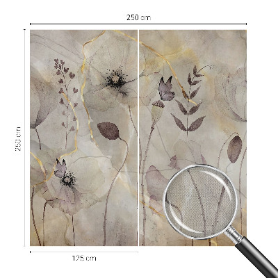 Papel mural con patrón decorativo Flores delicadas