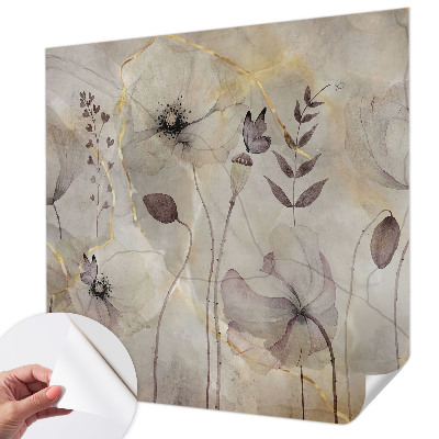 Papel mural con patrón decorativo con un motivo de flores delicadas