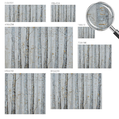 Mural de pared con estampado hermoso Abedules