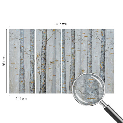 Mural de pared con estampado hermoso Abedules