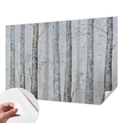 Mural de pared con estampado hermoso Abedules