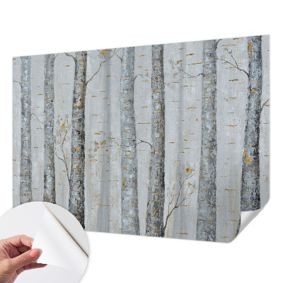 Mural de pared con estampado hermoso Abedules