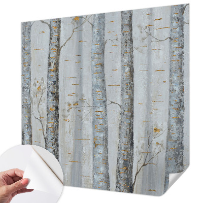 Mural de pared con estampado hermoso Abedules