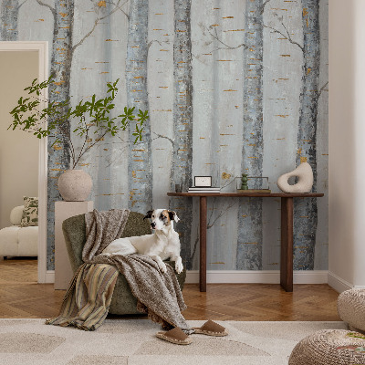 Mural de pared con estampado hermoso Abedules