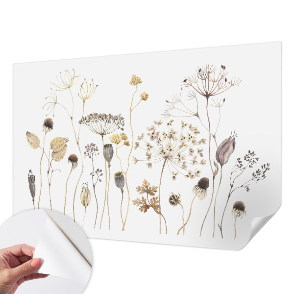 Fotomural decorativo para cabecero de cama con diseño de flores silvestres
