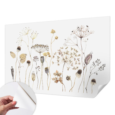 Fotomural decorativo para cabecero de cama con diseño de flores silvestres