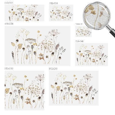 Fotomural decorativo para cabecero de cama con diseño de flores silvestres