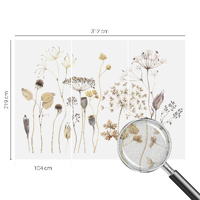 Fotomural decorativo para cabecero de cama con diseño de flores silvestres