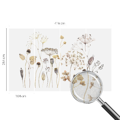 Fotomural decorativo para cabecero de cama con diseño de flores silvestres