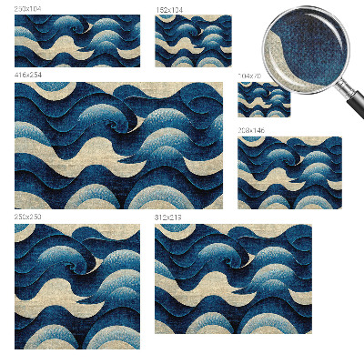 Papel mural texturado decorativo con diseño de olas azules
