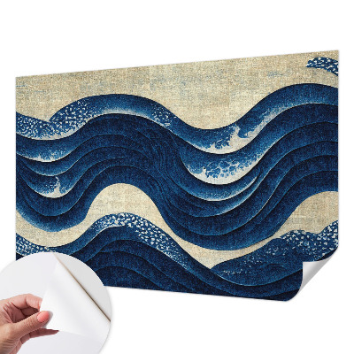 Fotomural decorativo para cabecero de cama con diseño de formas oceánicas