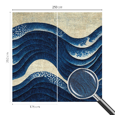 Fotomural decorativo para cabecero de cama con diseño de formas oceánicas