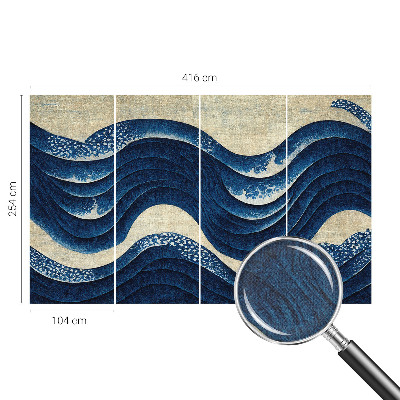 Fotomural decorativo para cabecero de cama con diseño de formas oceánicas