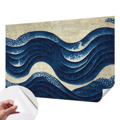 Fotomural decorativo para cabecero de cama con diseño de formas oceánicas