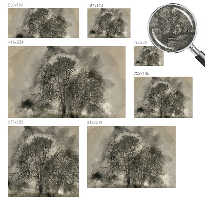 Papel mural con patrón decorativo Árboles misteriosos