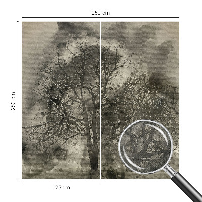 Papel mural con patrón decorativo Árboles misteriosos