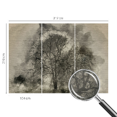 Papel mural con patrón decorativo Árboles misteriosos