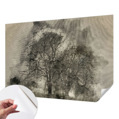 Papel mural con patrón decorativo Árboles misteriosos