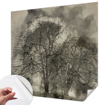 Papel mural con patrón decorativo Árboles misteriosos