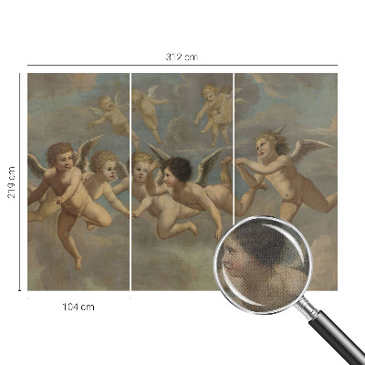 Mural de pared con estampado hermoso con figuras angelicales
