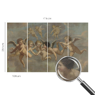 Mural de pared con estampado hermoso con figuras angelicales