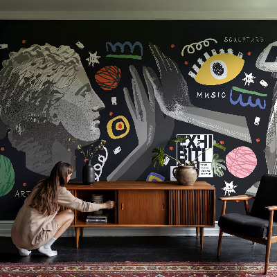 Papel mural texturado decorativo Una exposición colorida