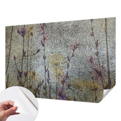 Papel mural con patrón decorativo con motivo de flores silvestres