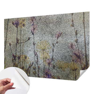 Papel mural con patrón decorativo con motivo de flores silvestres