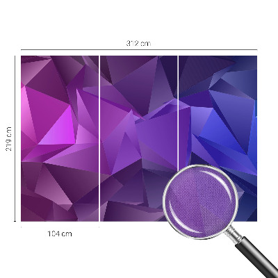 Papel mural con patrón decorativo triángulos morados
