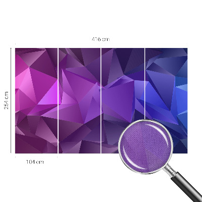 Papel mural con patrón decorativo con motivos de triángulos morados