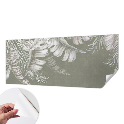 Fotomural decorativo para cabecero de cama con hojas delicadas como motivo