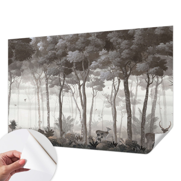 Papel mural con patrón decorativo con motivo 'Magia del bosque' para decoración de paredes