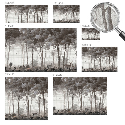 Papel mural con patrón decorativo con motivo 'Magia del bosque' para decoración de paredes