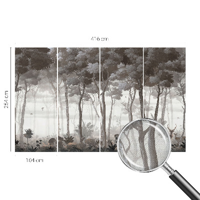 Papel mural con patrón decorativo con motivo 'Magia del bosque' para decoración de paredes