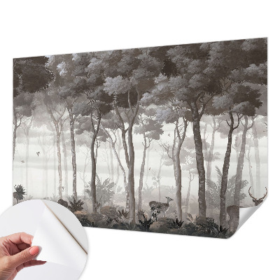 Papel mural con patrón decorativo con motivo 'Magia del bosque' para decoración de paredes
