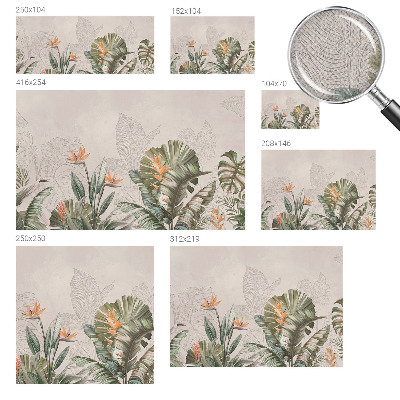 Papel mural texturado decorativo con estampado de flores tropicales