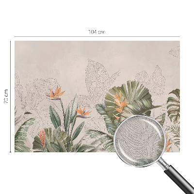 Papel mural texturado decorativo con estampado de flores tropicales
