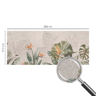 Papel mural texturado decorativo con estampado de flores tropicales