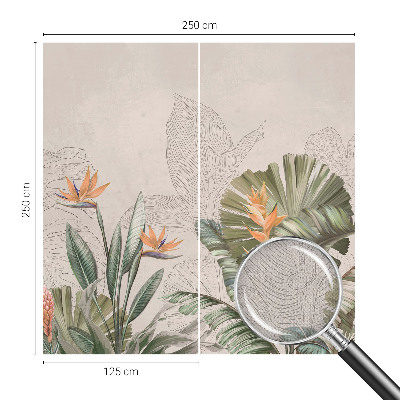 Papel mural texturado decorativo con estampado de flores tropicales