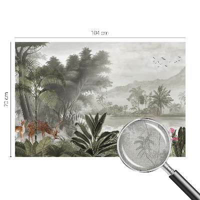 Papel mural con patrón decorativo oasis tropical