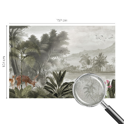 Papel mural con patrón decorativo oasis tropical
